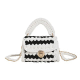 Woven Bag Knitted Shoulder Chunky