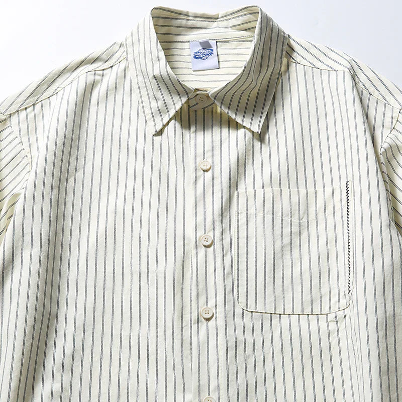 Autumn Retro Striped Long Sleeve Shirt