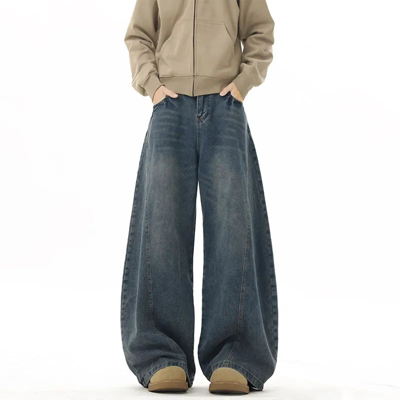 Vintage Blue Wide Leg Denim Jeans
