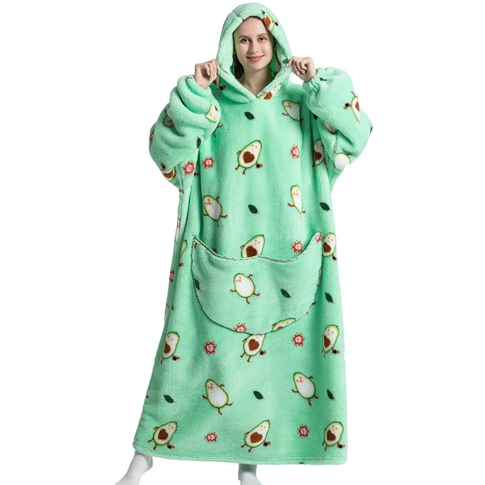 Animal Printed Hooded Blanket