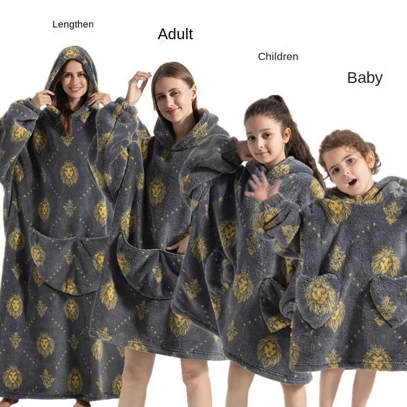 Family Oversize Sherpa Blanket Hoodie