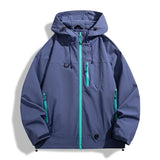 Solid Color Waterproof High Collar Windbreaker Jacket