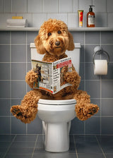 Dog Reading Newspaper Poster