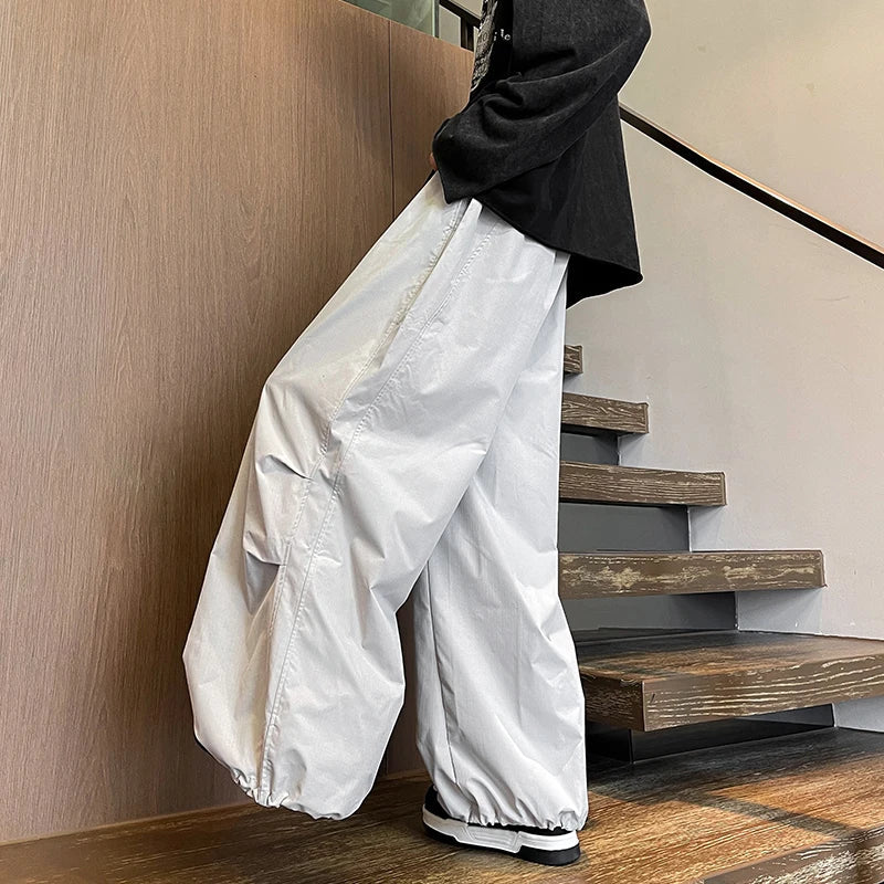 Wide Leg Parachute Cargo Pants