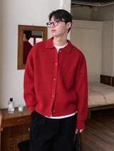 Ribbed Knitted Buttons Cardigan