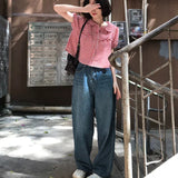 Vintage Red Plaid Girlish Shirt