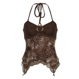 Fairy Grunge Floral Halter Top
