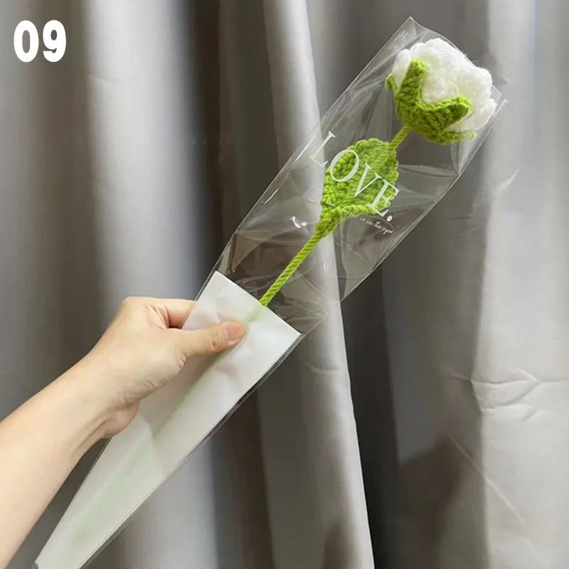 Gestrickter Rosen-Tulpen-Blumenstrauß für Hochzeiten
