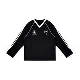 Oversized V-Neck Graphic Sweatshirts