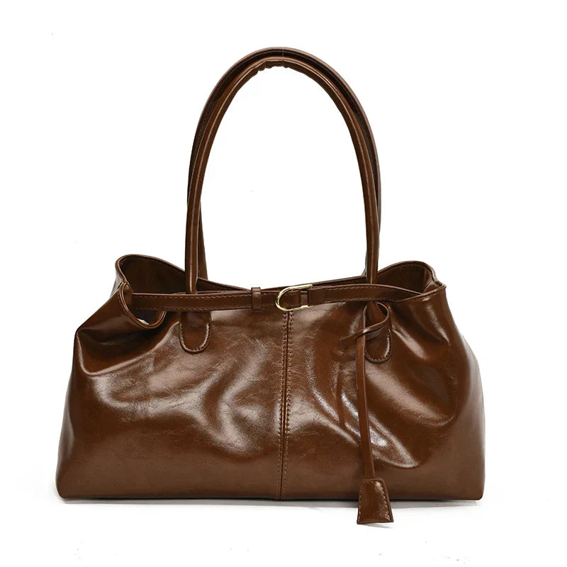 Corporate Girl Shiny Leather Shoulder Bag