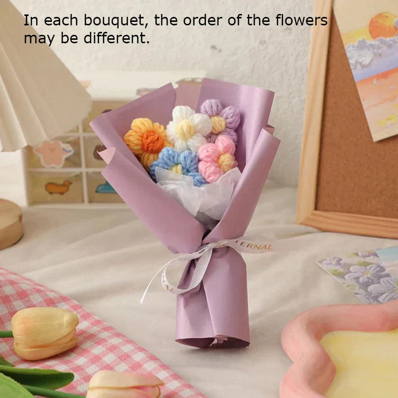 Vintage Handmade Mini Bouquets Crochet Flowers