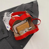 Red Heart Chain Crossbody Bag