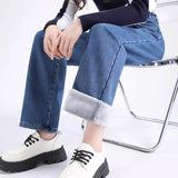 High Waist Velvet Jeans