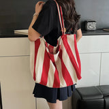 Striped Canvas Shoulder Bag