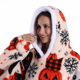 Strawberry Printed Oversized Blanket Hoodie
