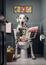 Dog Reading Newspaper Poster