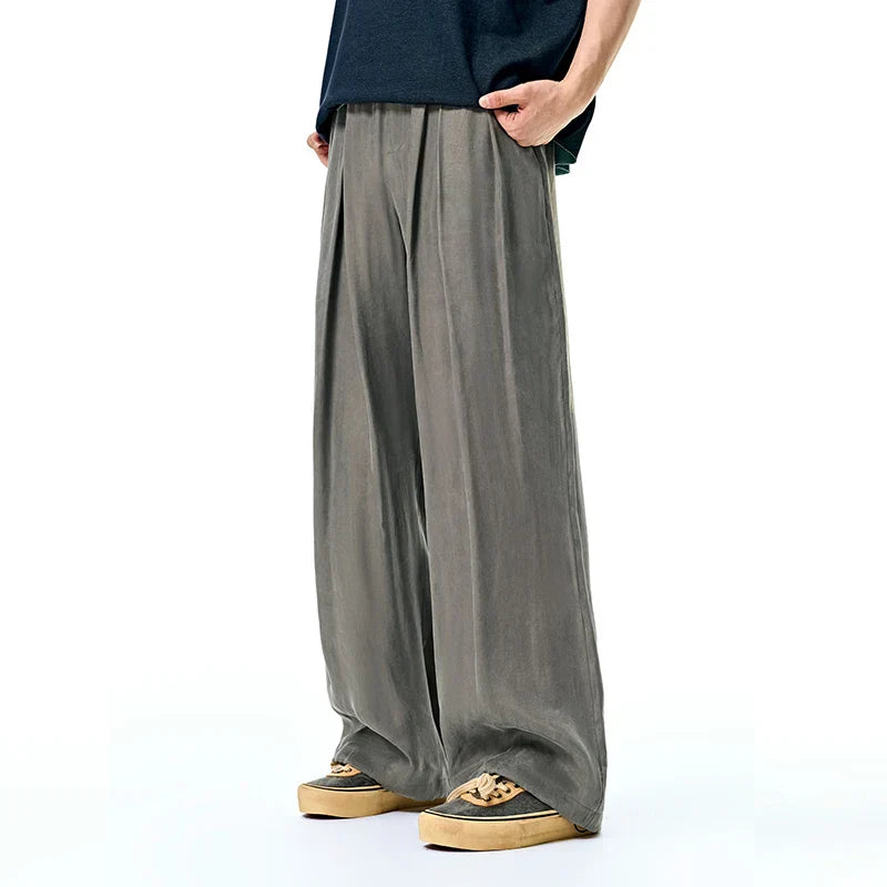 Plissierte Kühlende Hose mit geradem Bein