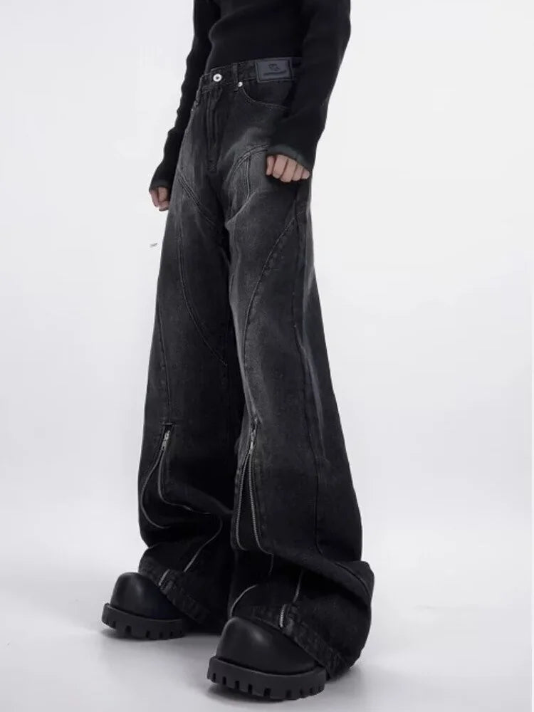 Washed Black Flare Jeans