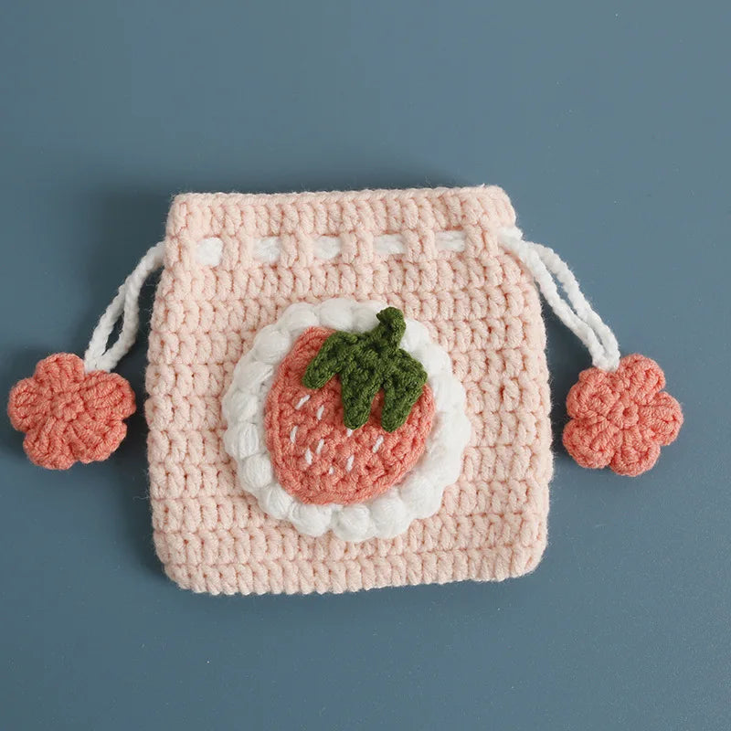 Kawaii Fruit Crochet Coin Wallet Mini Handwoven Bag