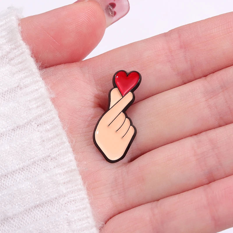 Cartoon Heart Badge Pin