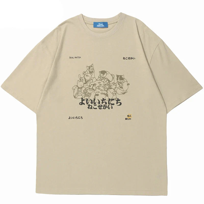Japanese Kanji Animals Print T-Shirt