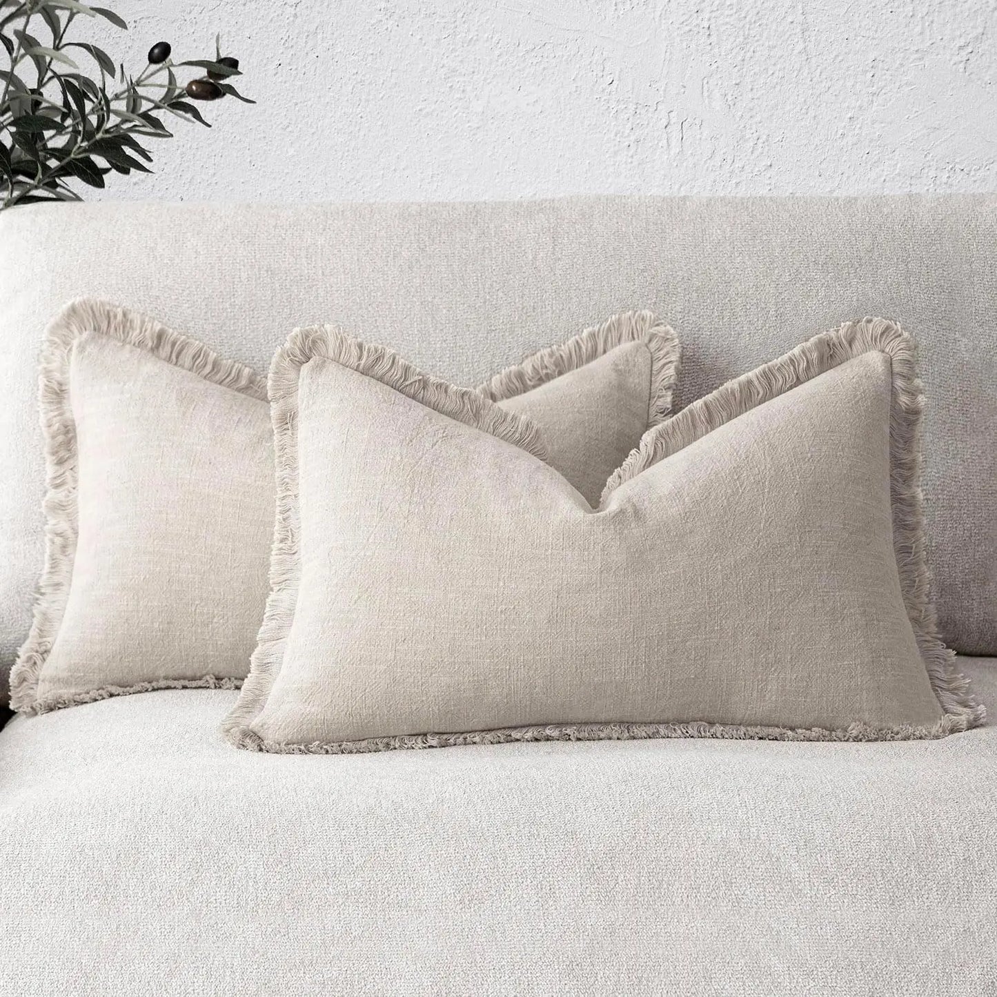 Decorative Linen Fringe Pillow Covers