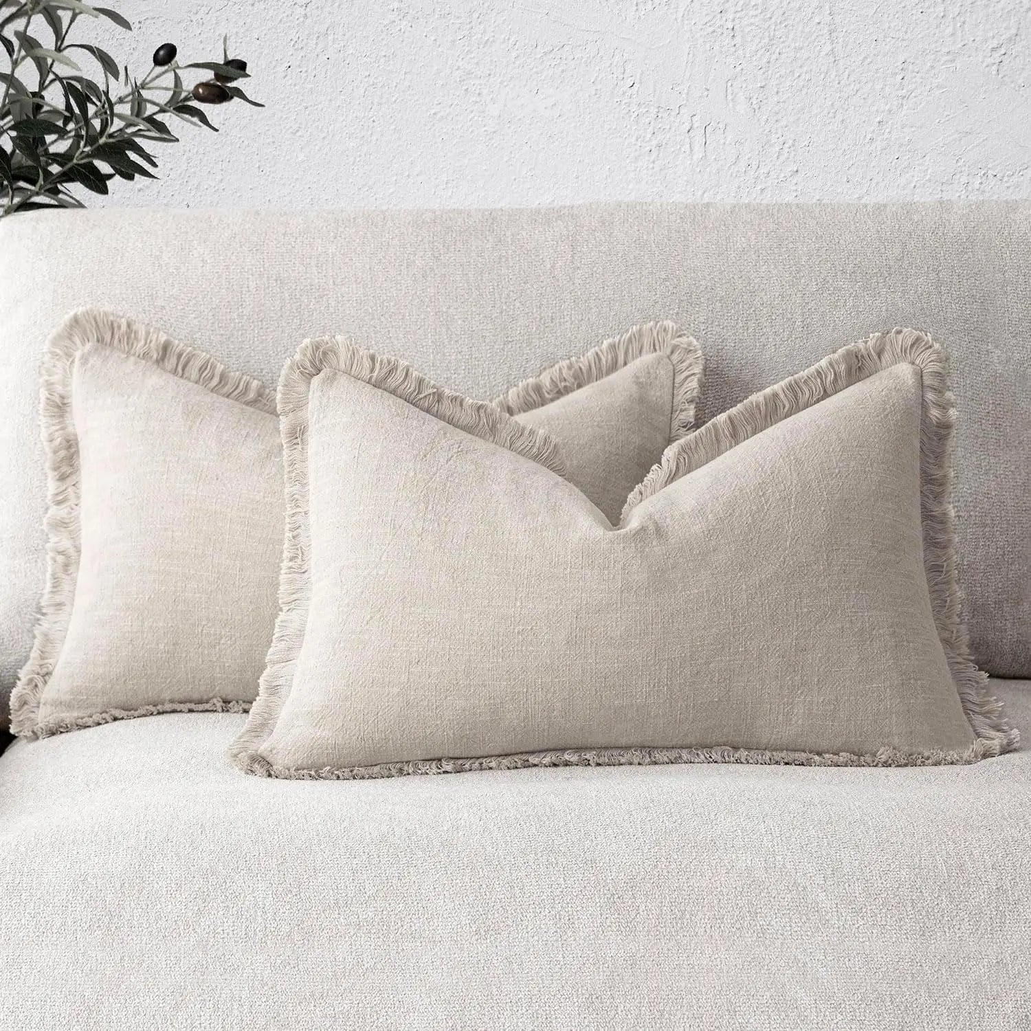 Decorative Linen Fringe Pillow Covers