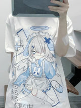 Japanese Cartoon Print Cute Oversized T-Shirt