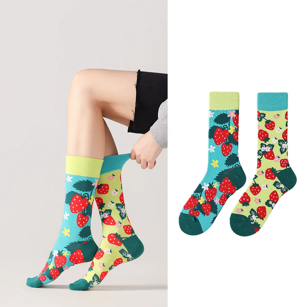 Mismatched Cotton Funny Colorful Socks