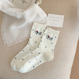 Polka Dot Spring Middle Tube Socks