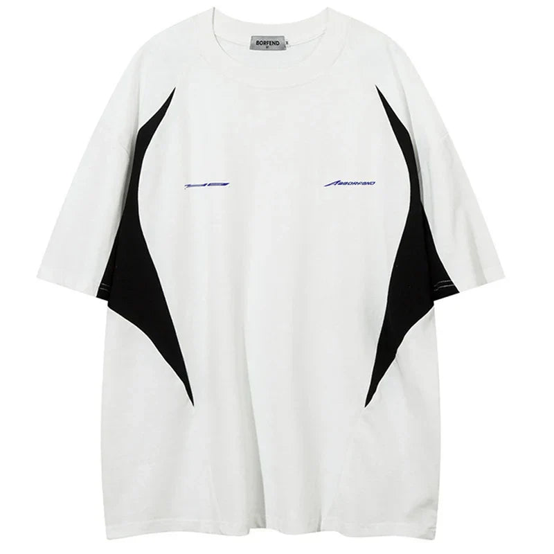 Color Block Patchwork Oversized T-Shirt