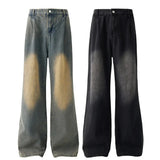 Solid Color Wide Leg Jeans