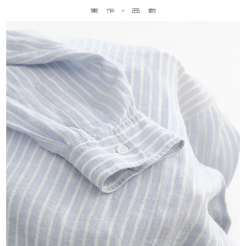 Women's Old Money Striped Long-Sleeve Shirt