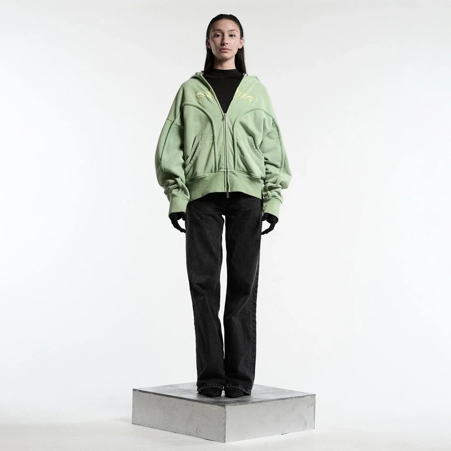 Vintage Zip-Up Oversized Hoodie Sweatshirt
