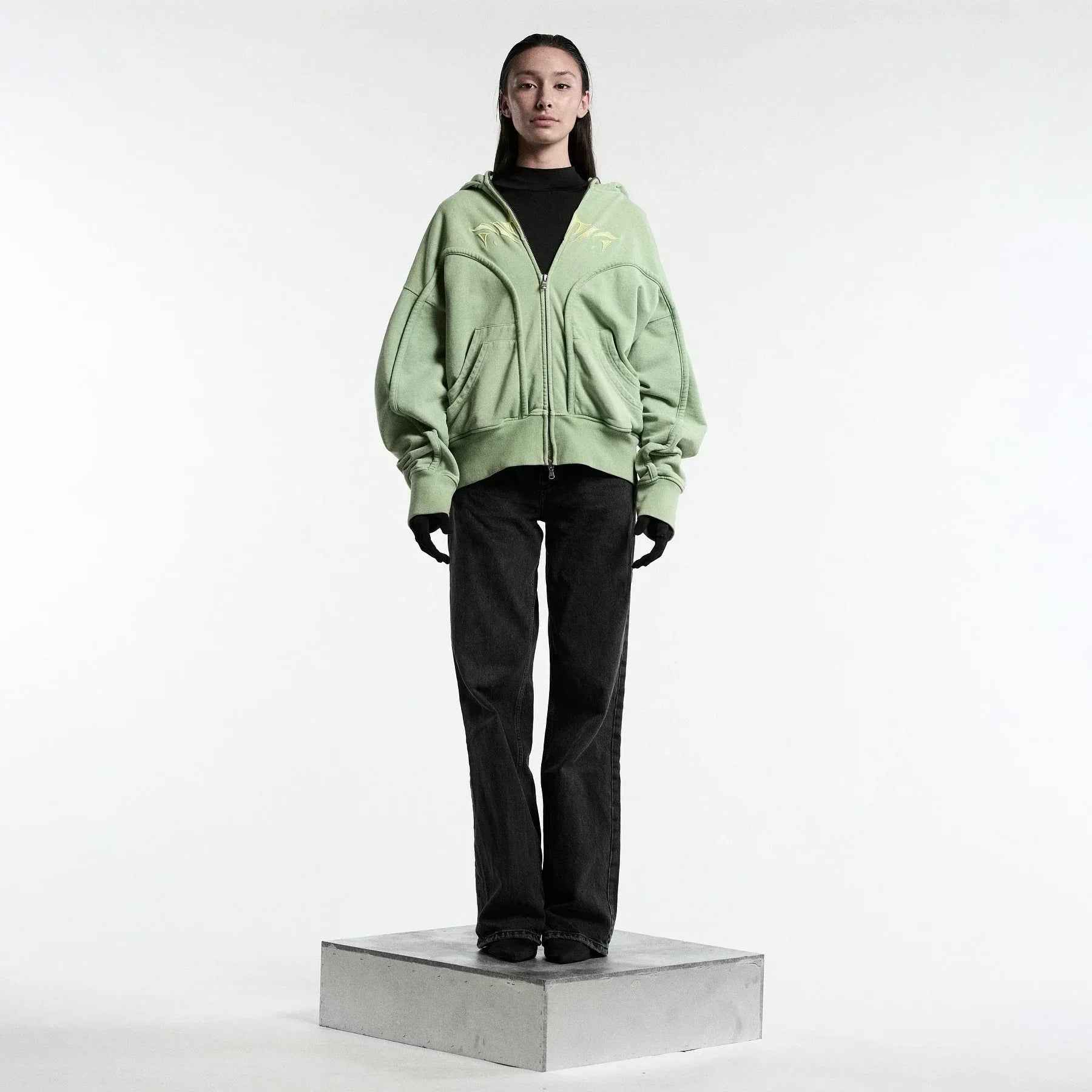 Vintage Zip-Up Oversized Hoodie Sweatshirt