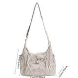 Korean Plaid Zipper Pleated Shoulder Bag