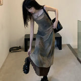 Vintage Tie Dye Mesh Maxi Dress