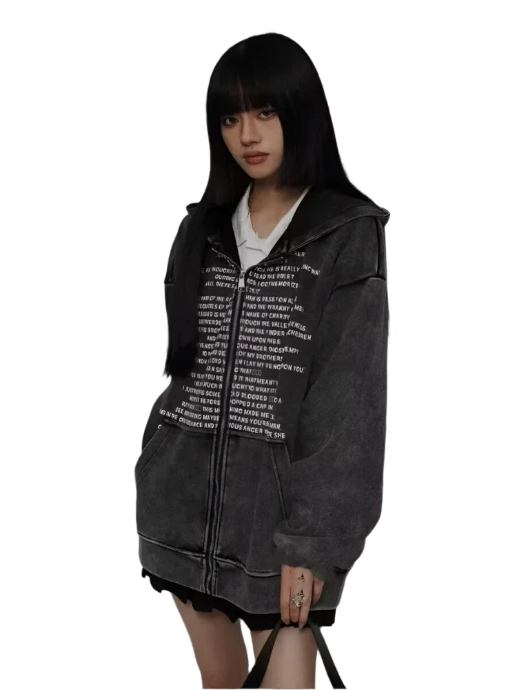 Y2K Cozy Zipper Oversized Hoodies Shirt