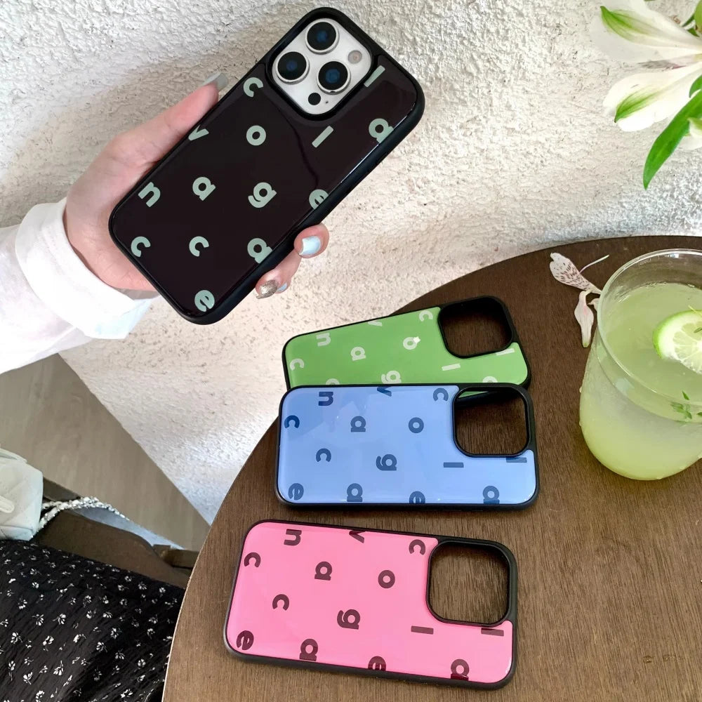 Barbie Core Letters Solid Color iPhone Cases