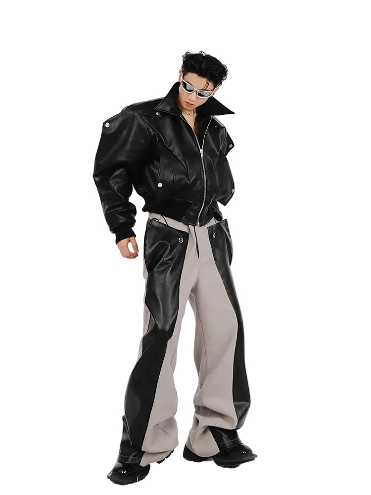 Y2K Cyber Faux Leather Pants