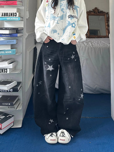 Y2K Star Baggy Jeans