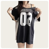 Summer 90S Loose Off-shoulder T-shirt