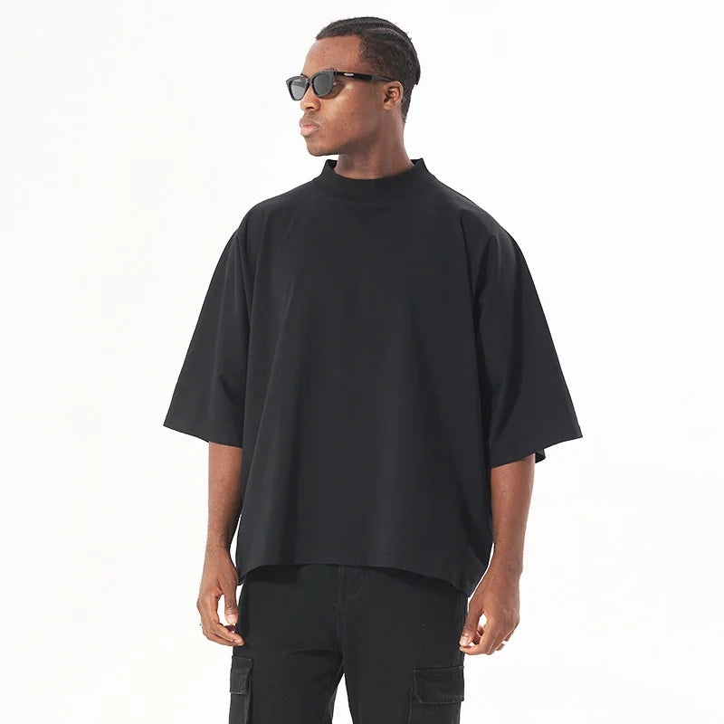 Heavyweight Distressed Oversized Cropped T-Shirt