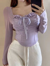 Coquette Slim Bow Blouse