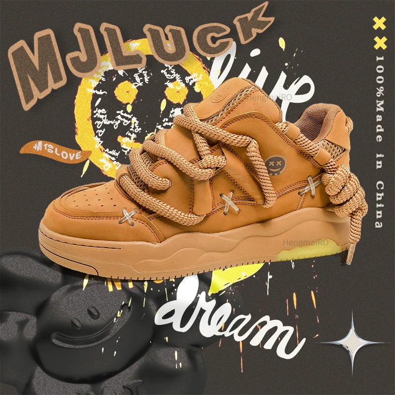 Retro Punk Canvas Leather School Sneakers