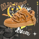 Retro Punk Canvas Leather School Sneakers