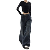 Y2k Women's High Waist Wide Jeans