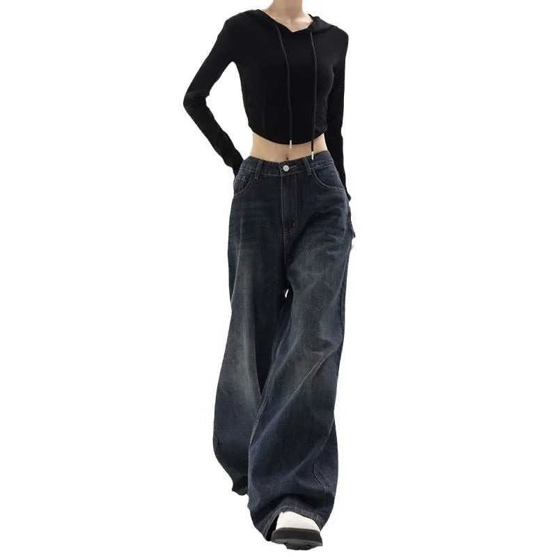 Y2k Women's High Waist Wide Jeans