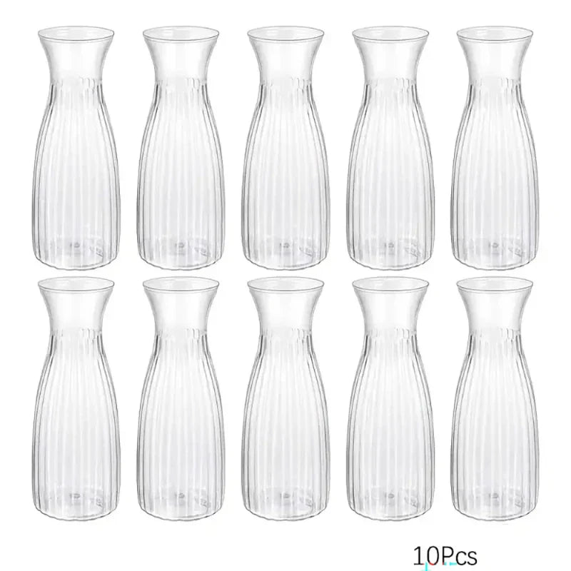 Transparente gestreifte Vintage-Vasen aus Kunststoff