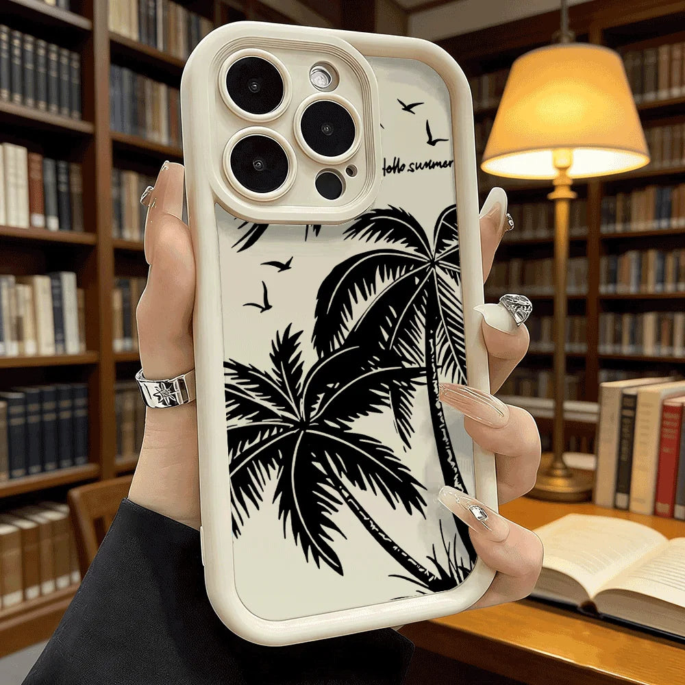 Black Palm Tree Silhouette Shockproof Phone Case